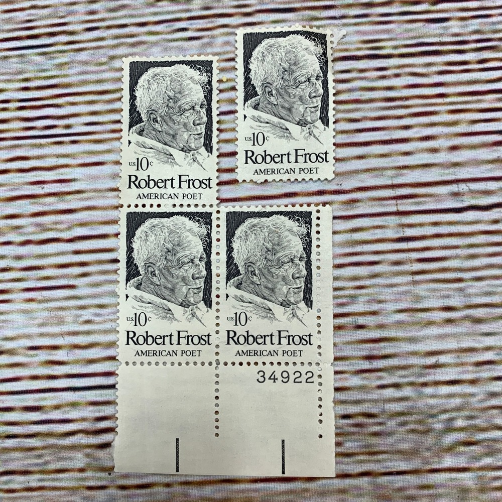 Robert Frost US 10 Cent Postage Stamps Lot of 4 Unused American Poet